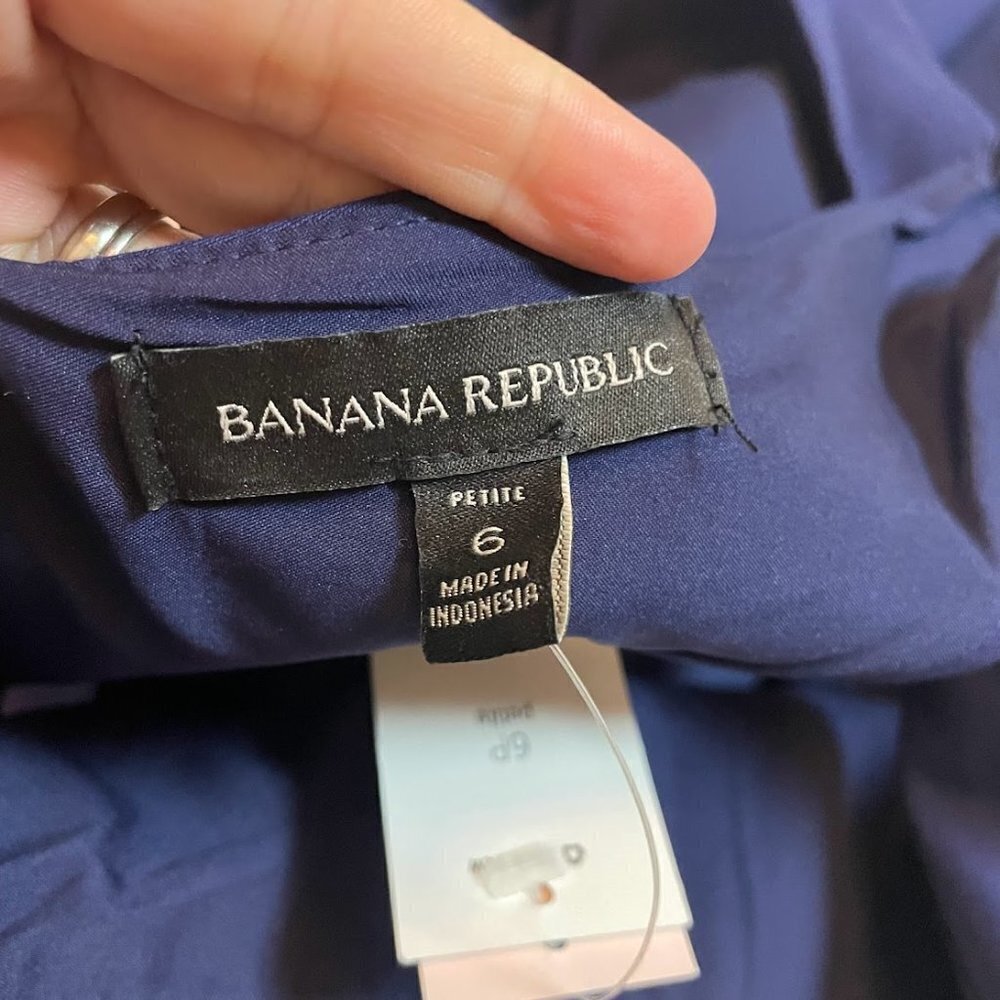 NWT Banana Republic Dress Crossback Ponte Midi Navy Blue Cut Out Sleeveless 6P - Picture 9 of 14